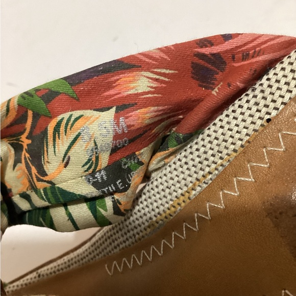 Sperry Top Sider Sandal Size 8.5M Tropical Print  Cork Wedge Slip On - Picture 8 of 9